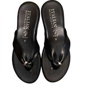 Italian Shoemakers Black Leather Sandals